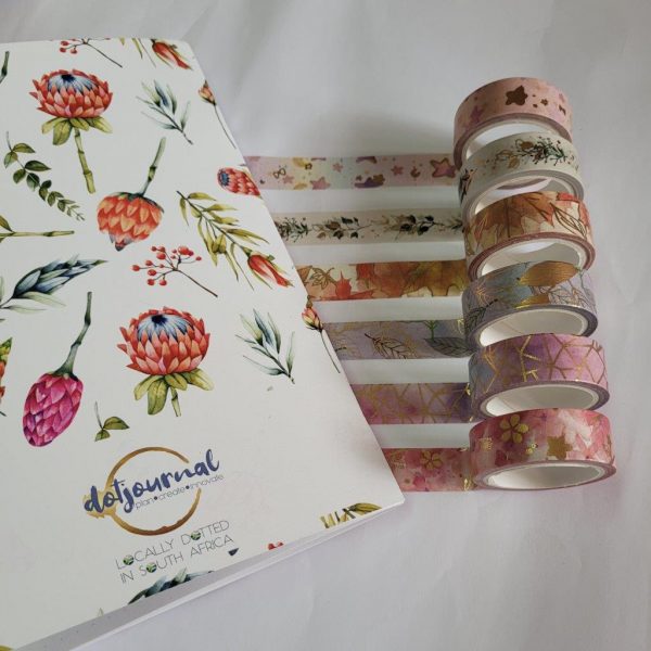 Washi Tape Leafy Gold set of 6 rolls - Image 2